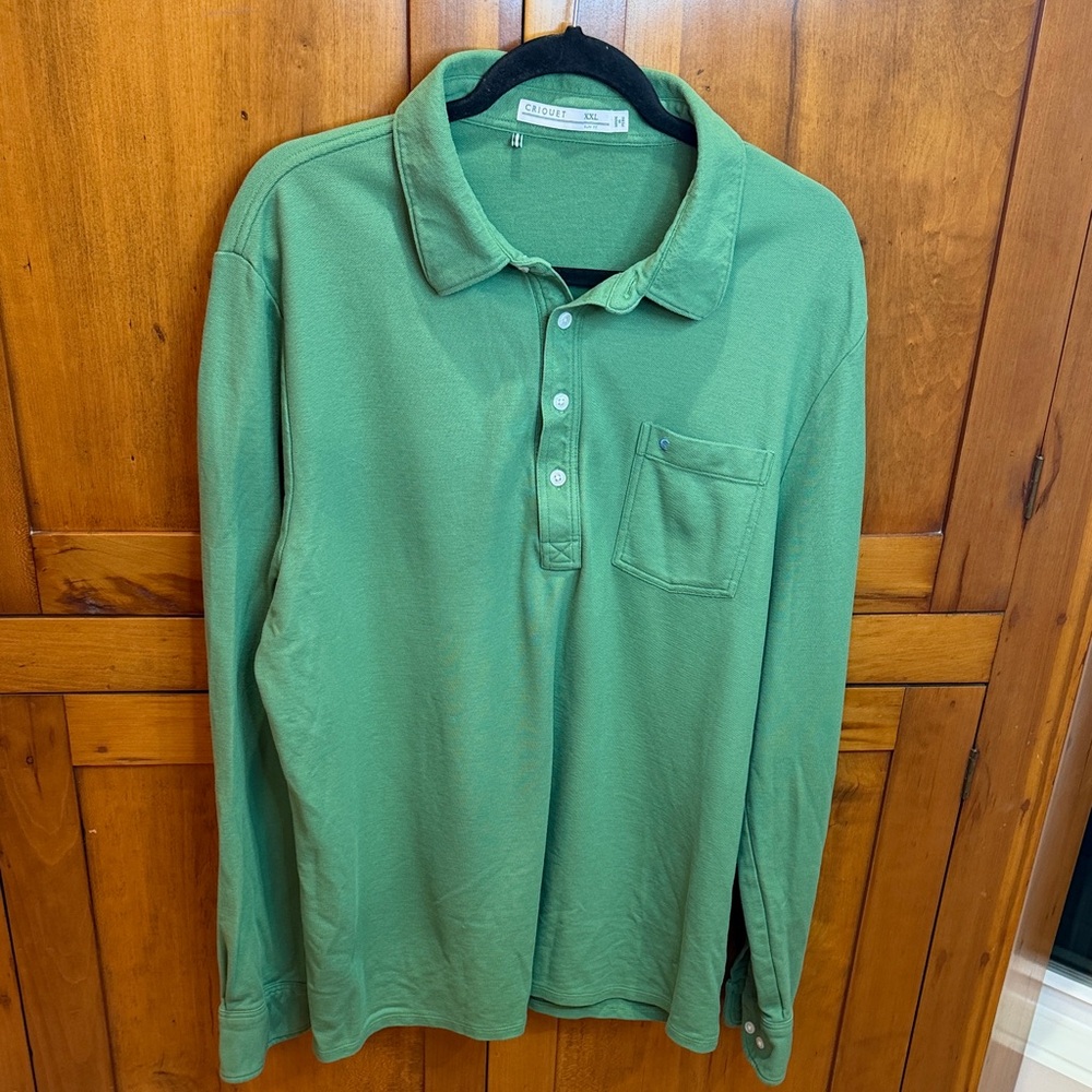 Criquet Green Longsleeve Polo Shirt